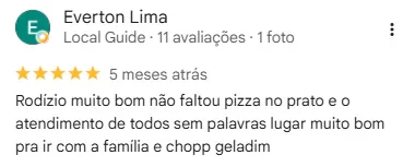Avaliação do Google da unidade Guatupê, 3 de 11