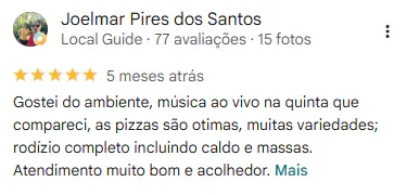 Avaliação do Google da unidade Guatupê, 6 de 11