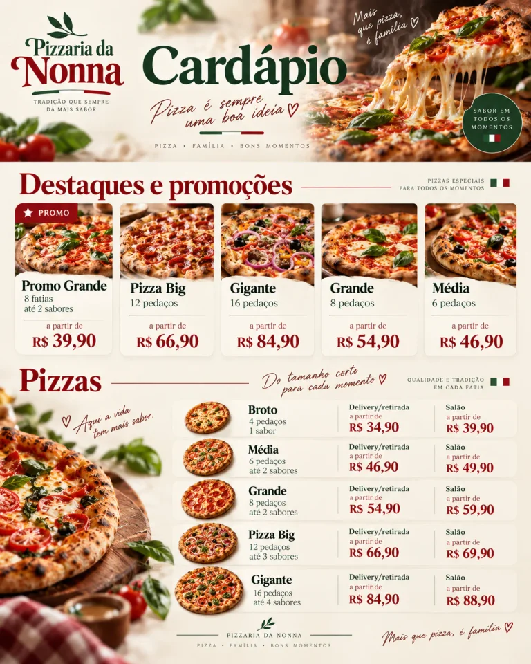 Cardápio da unidade Guatupê, página 1 de 4
